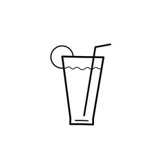 Glass of juice icon, illustration over white background 
