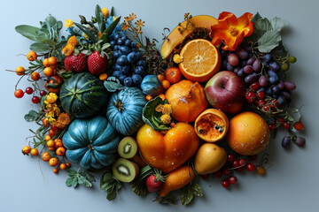 Assorted Fresh Fruits Placed on a Table for Display. A colorful assortment of fresh fruits neatly arranged on a table, ready to be enjoyed.