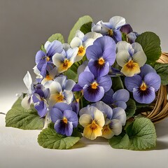 A bouquet of tricolor violet flowers

