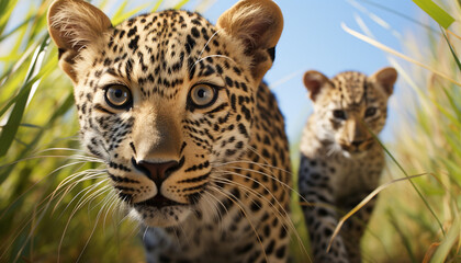 Cheetah looking, spotted, close up, cute, selective focus generated by AI