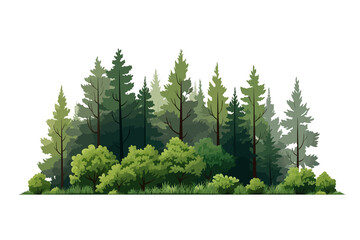 forest landscape asset vector flat minimalistic isolated vector style illustration - obrazy, fototapety, plakaty