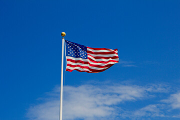 American flag waving in the wind