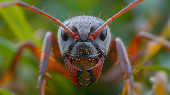 Ant in super zoom, ant face macro photography