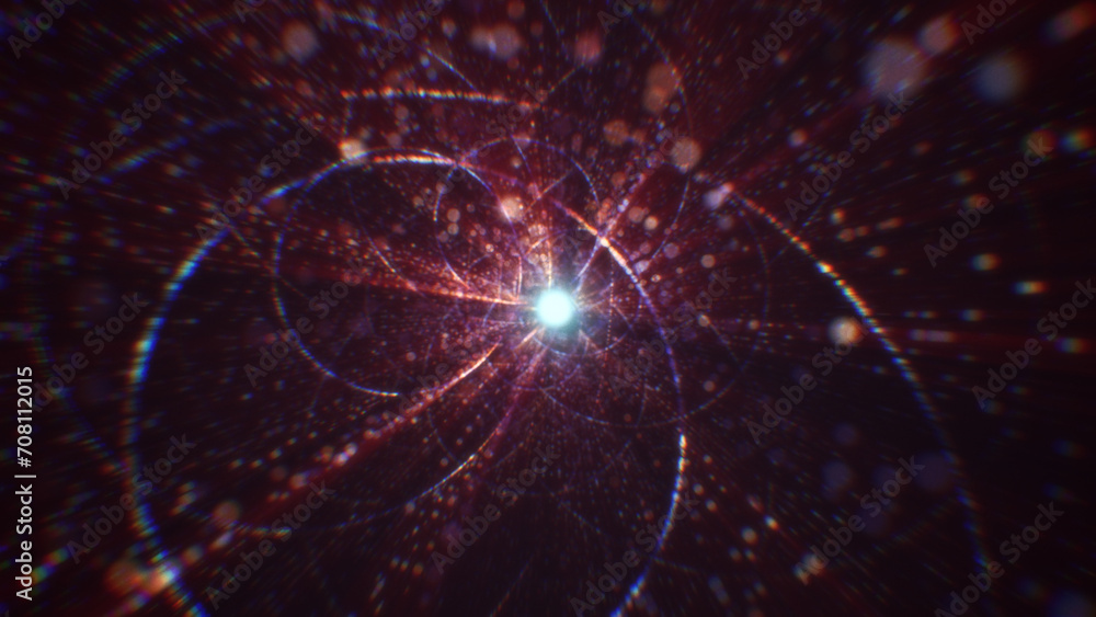 Aufkleber 3d rendering of an abstract digital tunnel in cyberspace made of particles