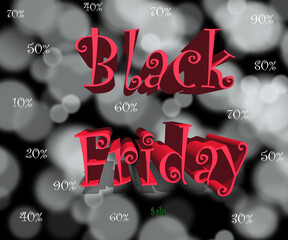 Black friday coming soon illustration. Black background. Black friday sale.