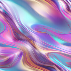 Obraz premium Abstract holographic iridescent liquid metal effect, seamless tile pattern