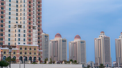 The Pearl Island in Doha, Qatar, is an artificial island with an area of nearly four square kilometers.