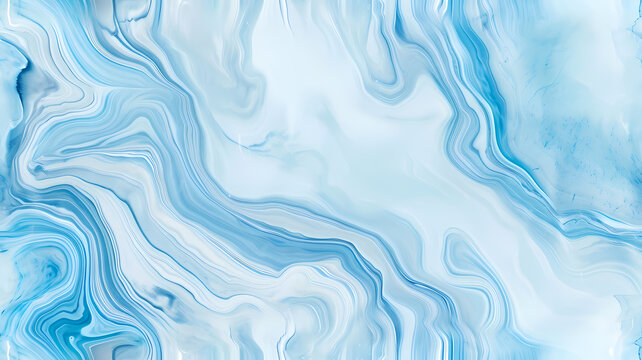 Fototapeta Smooth light blue marbled surface background or wallpaper or website or header, copy text space for words
