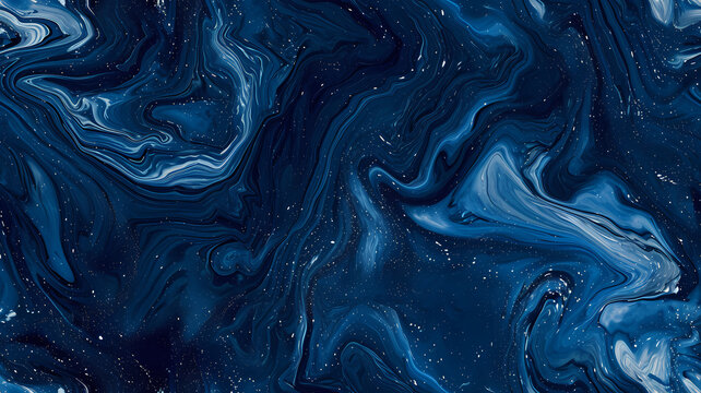 Fototapeta Smooth midnight blue marbled surface background or wallpaper or website or header, copy text space for words
