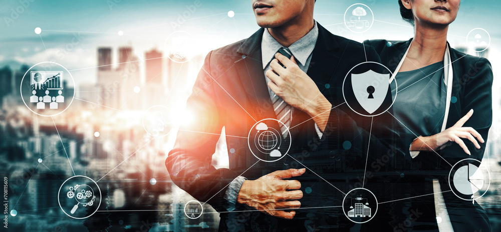 Poster cyber security and digital data protection concept. icon interface showing secure firewall technolog