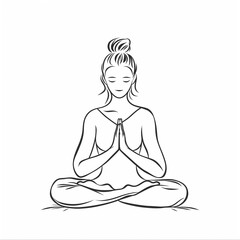 silhouette of a yoga woman