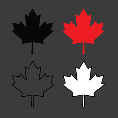 flat design canada flag maple leaf icon vector illustration, Maple Leaves Icon Canadian Vector Illustration Logo, logo bundle .