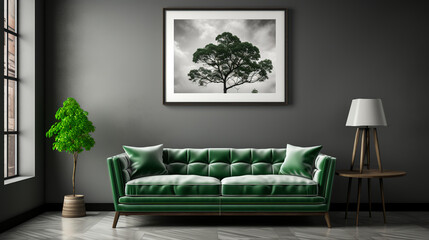 Green living room - Saint Patrick’s day decor - stylish design 