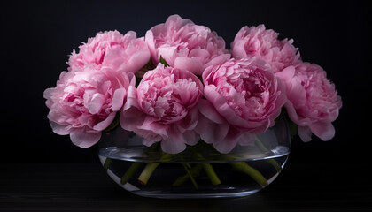 Pink flower bouquet, a gift of romance and natural freshness generated by AI