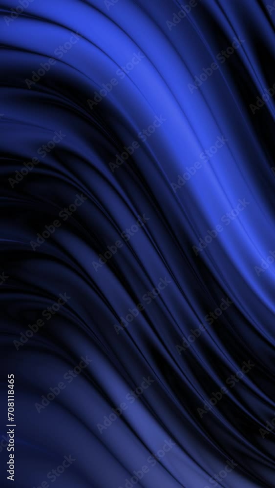 Poster Abstract blue motion background. Dynamic animated loopable vertical background video with wavy texture.