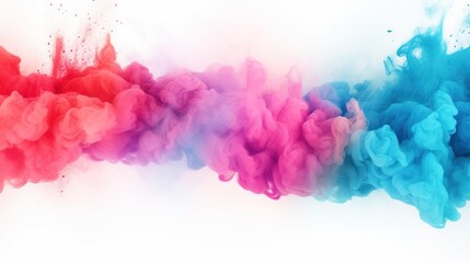 Obraz premium Colorful powder dust explosion on white background. AI generated image