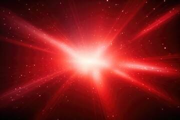 Abstract glowing red effect with sparkling rays and white backlight