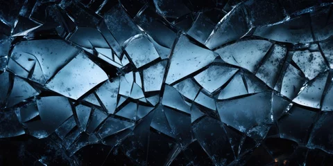 Photo sur Plexiglas Coloré Banner with black broken glass, texture