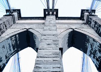 Famous Brooklyn Bridge, USA, with its special architecture