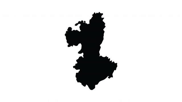 Animation forms a map of the city of Liuzhou in China