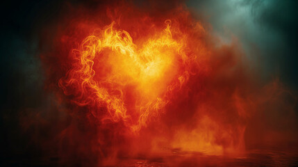 A flaming heart. 