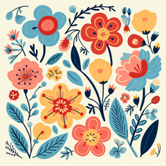 vector garden botanical element collection set