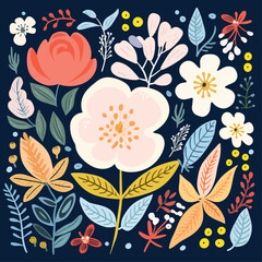 vector garden botanical element collection set