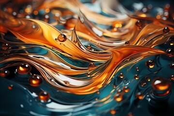 Liquid bronze swirling with captivating patterns under HD lens
