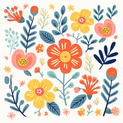 vector garden botanical element collection set