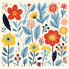 vector garden botanical element collection set