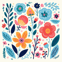 vector garden botanical element collection set