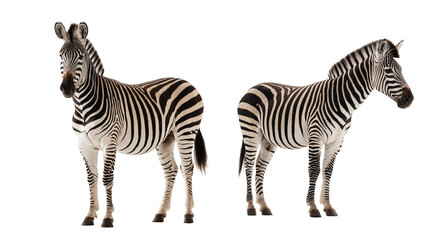 Fototapeta na wymiar zebra on transparent background, PNG format