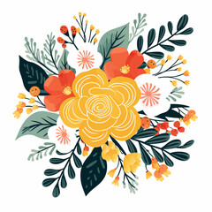 vector garden botanical element set