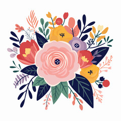 vector garden botanical element set