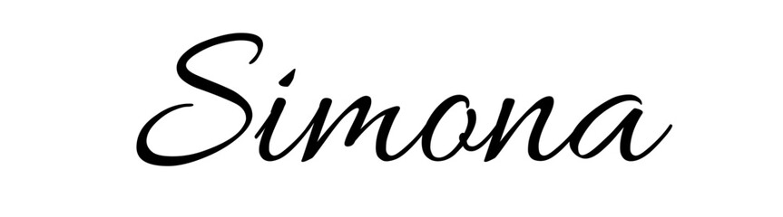 Simona - black color - female name - ideal for websites, emails, presentations, greetings, banners, cards, books, t-shirt, sweatshirt, prints, cricut, silhouette,		

