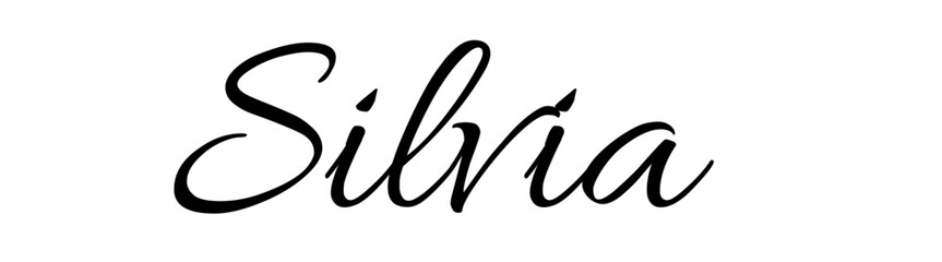 Silvia - black color - female name - ideal for websites, emails, presentations, greetings, banners, cards, books, t-shirt, sweatshirt, prints, cricut, silhouette,		

