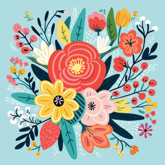 vector garden botanical element set