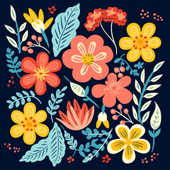 Obraz premium vector garden botanical element set