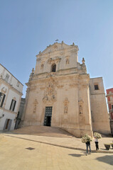 Bell tower and clock in Martina Franca Puglia,  Italy