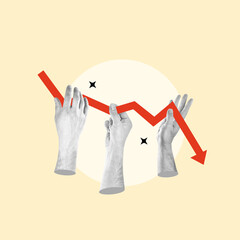 economic decline, profits and losses, falling graphs, human intervention in graph, society...