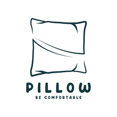 Simple Soft Pillow logo template design vector illustration.logo suitable for home decor store and household appliance businesses
