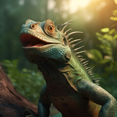 Naklejka premium Surprised Iguana