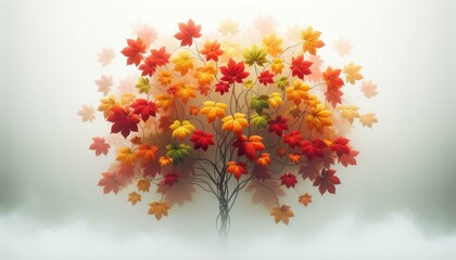 Autumn Leaves Fantasy, Dreamy Fall Background Concept