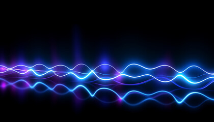 Bright sine waves pulsating in a vibrant pattern generated by AI