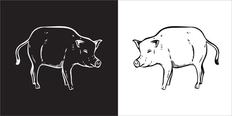 Illustration vector graphics of pig icon