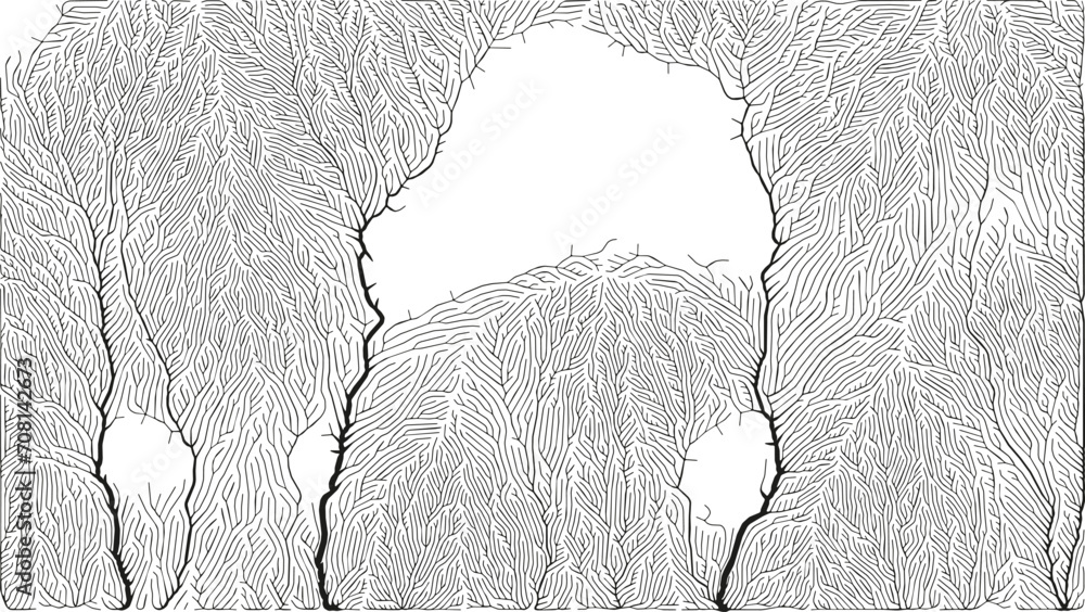 Poster growth pattern. generative branching structure. organic net of vessels texture.