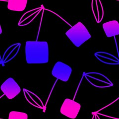 Cartoon geometric fruit seamless cherry pattern for wrapping paper and fabrics and summer packaging