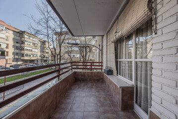 urban terrace of a residential house with views