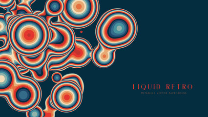 Liquid retro 3D metaball, with organic structure. Abstract vector colorful background. Fluid futurisctic shapes.
