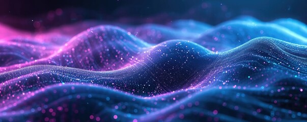 Technology abstract particle wave Background